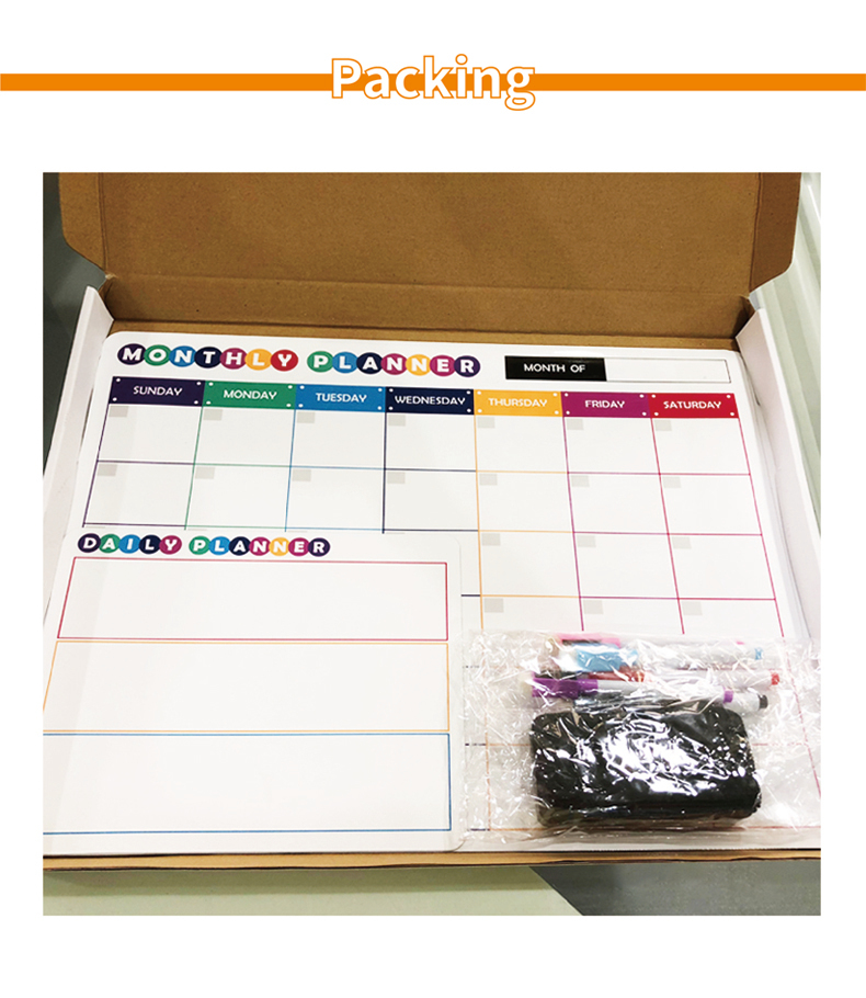 Customized PET Lamination Amazon Hot Selling Whiteboard Fridge Sticker Erasable Magnetic Refrigerator Sticker