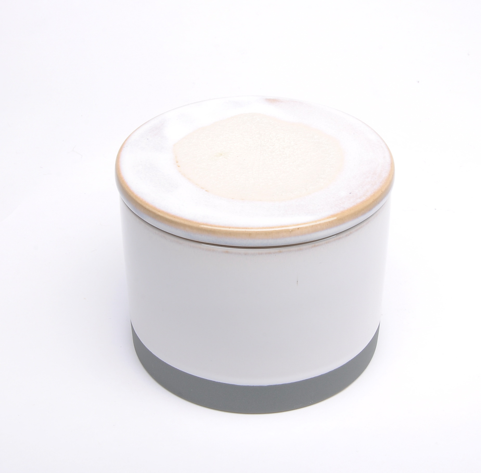 Home party glazed cheap decorative empty porcelain candle jar with lid