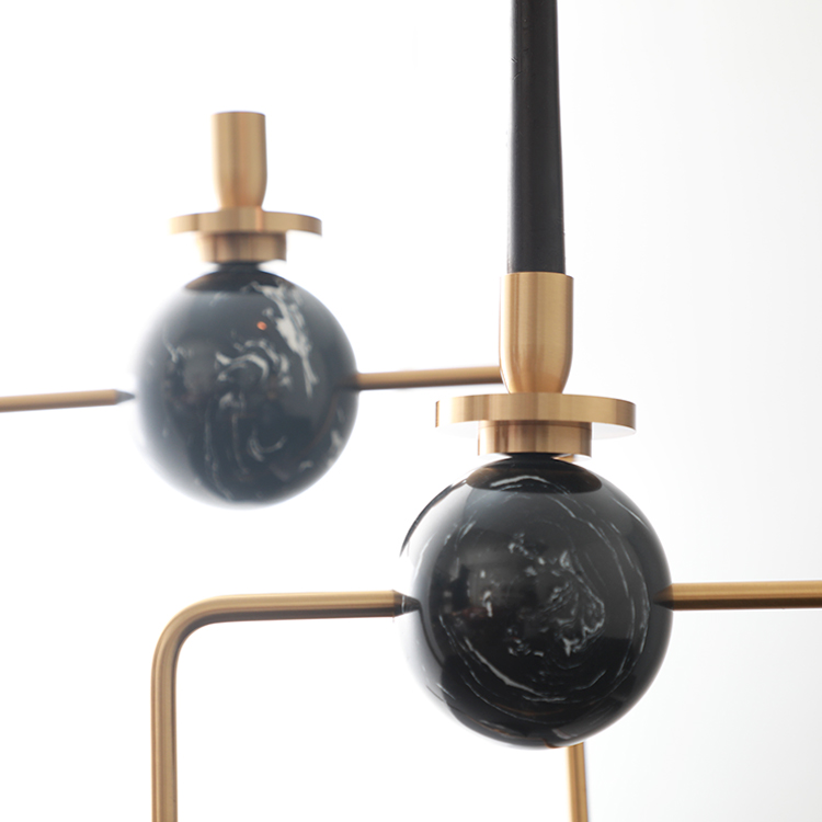 New Chinese style irregular metal marble candle holder stick for house decor custom