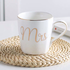 High quality square shape mug real golden printed new bone china coffee cup milk mug ceramic mug