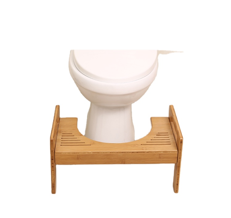 Adjustable Bamboo Toilet Stool Bamboo Portable Bathroom