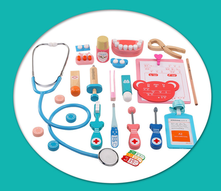 Role Play Doctor Kits for Kids Toys Kit  For Kids Wooden  Pretend  Baby Doctor Toy Kid Toy Doctor Play Set