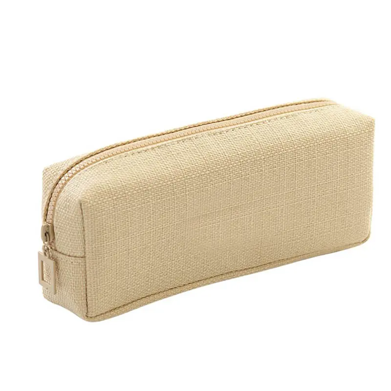 Cotton Linen Pencil Case Student Stationery Pouch Bag Office Storage Organizer Coin Pouch Cosmetic Bag