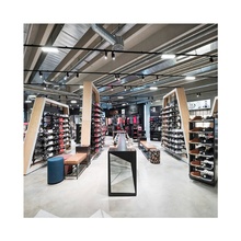 Decorative nike shoe store shelf display racks for shoes showroom design