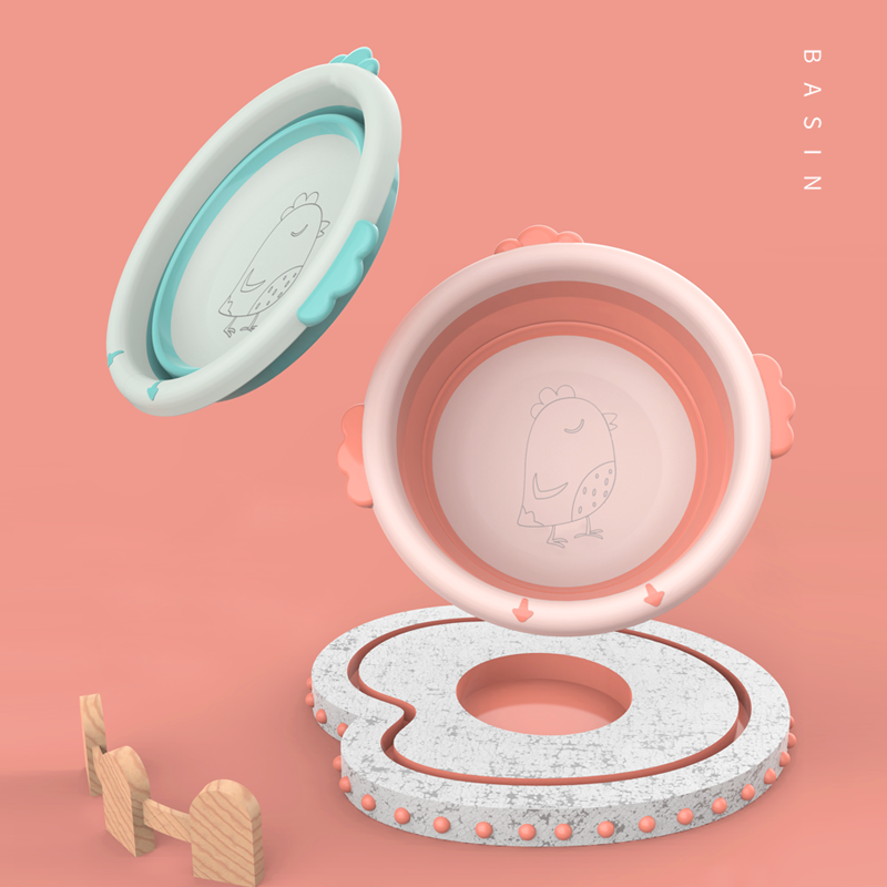 2020  portable foldable washbasin handles dish pan plastic washbasin travel washbowl for baby bath basin
