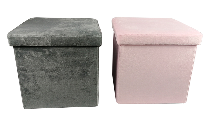 Foldable velvet Storage stool  new velvet storage ottoman fabric storage stool
