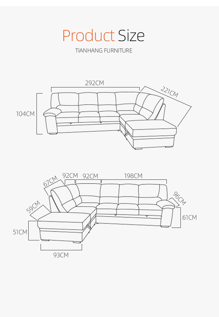 l shape fabric sofa bed for living room corner sectional sofa bed cum ottoman with storage