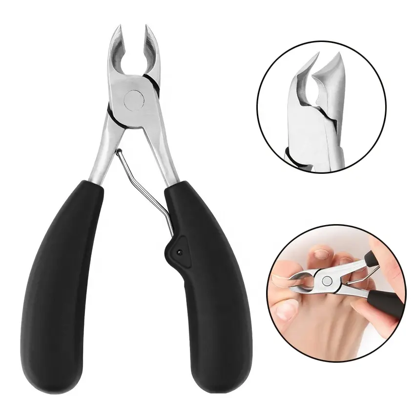 Heavy Duty Stainless Steel Soft Grip Toe Nail Clippers Thick or Ingrown Toenail Clippers HA01743