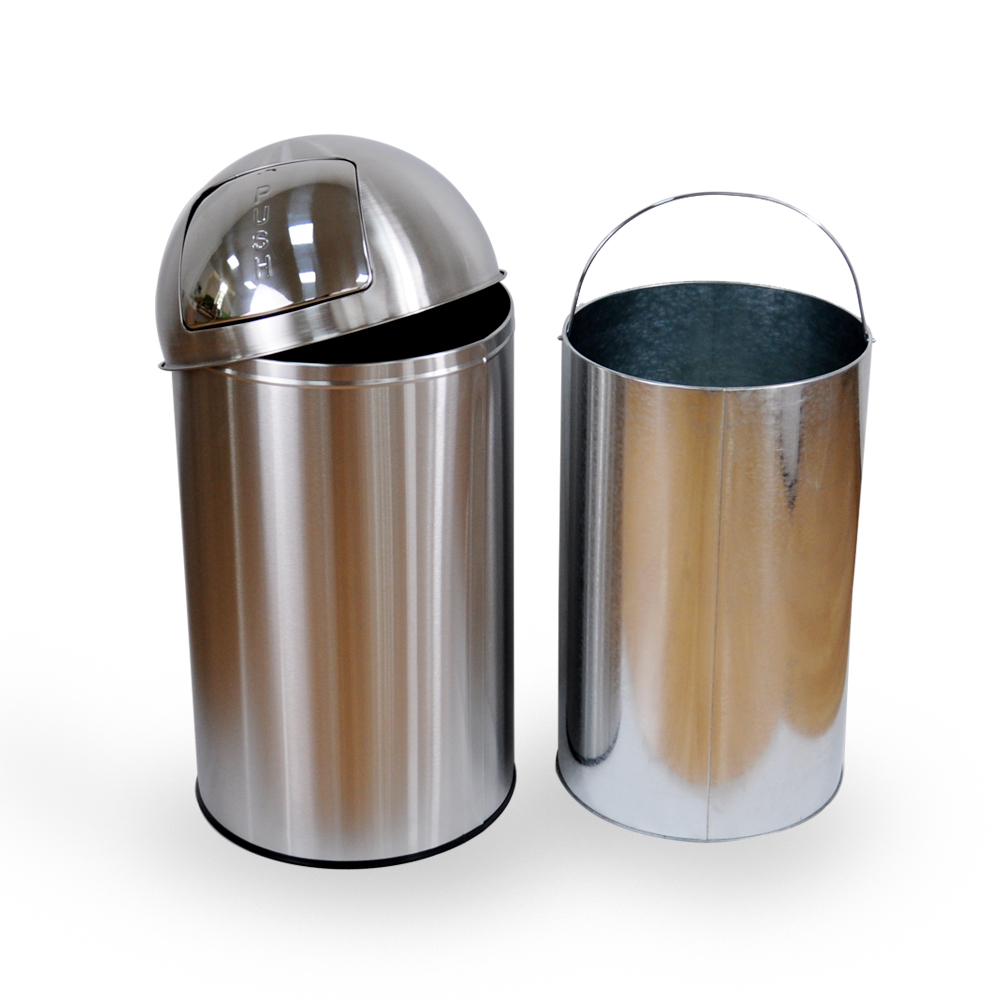 High quality 50 liter household kitchen stainless steel trash can with Inner Bucket