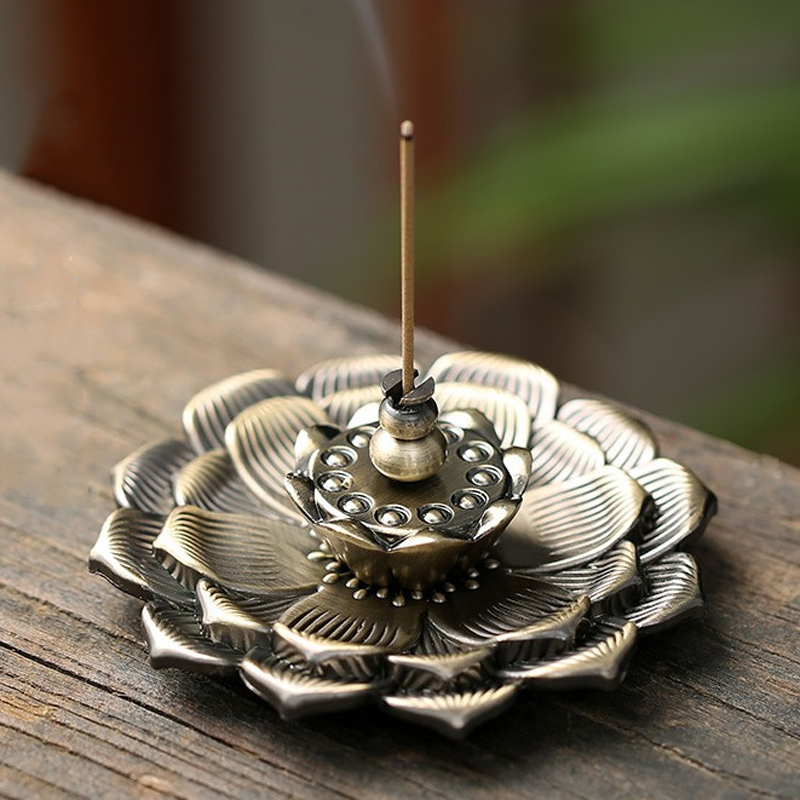 alloy frog incense burner holder flower statue censer plate for sticks cone YF