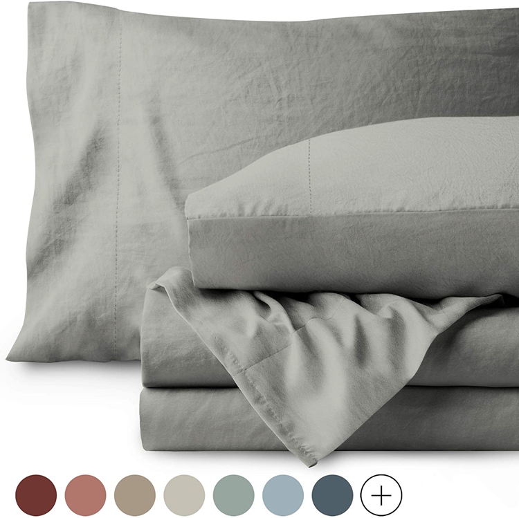 Wholesale Washed Cotton Bed Flat Wholesale Trendy Sheet Set Queen Size Bedding