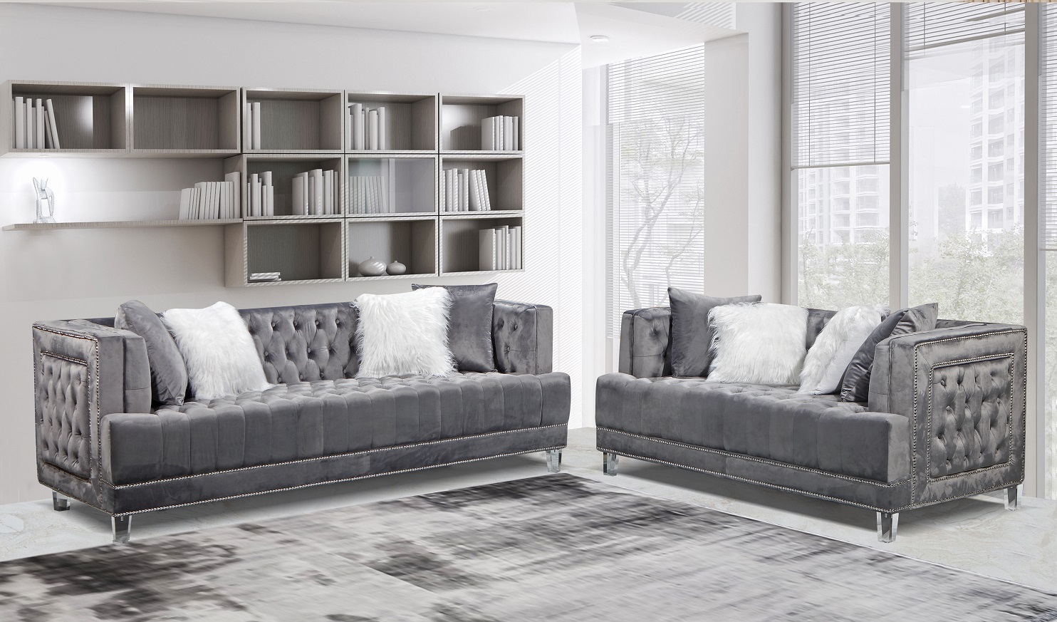 Modern Style Latest Living Room Sofas Design Velvet Fabric
