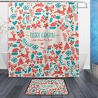66"X72" Christmas Design Digital Printed Waterproof custom print bathroom curtain