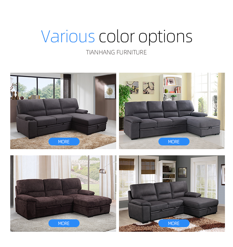 Home furniture fabric sofa set modern European and nordic style folding corner sofa