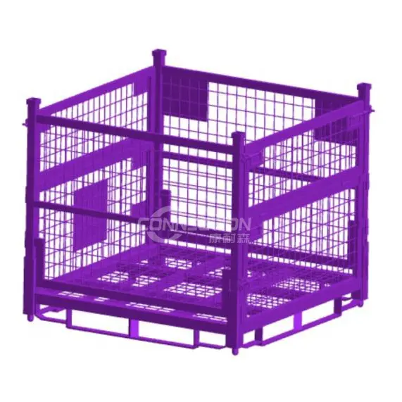 High Quality Industrial galvanized Foldable Wire Mesh Metal Storage Cages Roll Container