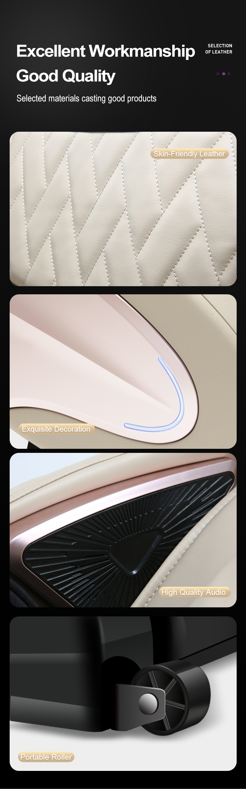 Jare E8 Wholesale Vibration Zero Gravity Electric Heating Back Manipulator  Roller Armchair Massage Chair