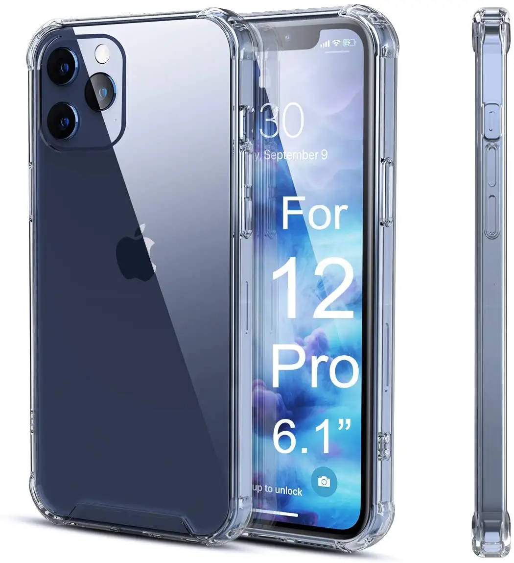 For Iphone 12 Case Shockproof,HOCAYU Thin Transparent Crystal Clear Tpu Bumper Phone Case Back Cover For iPhone 11 12 Pro Max