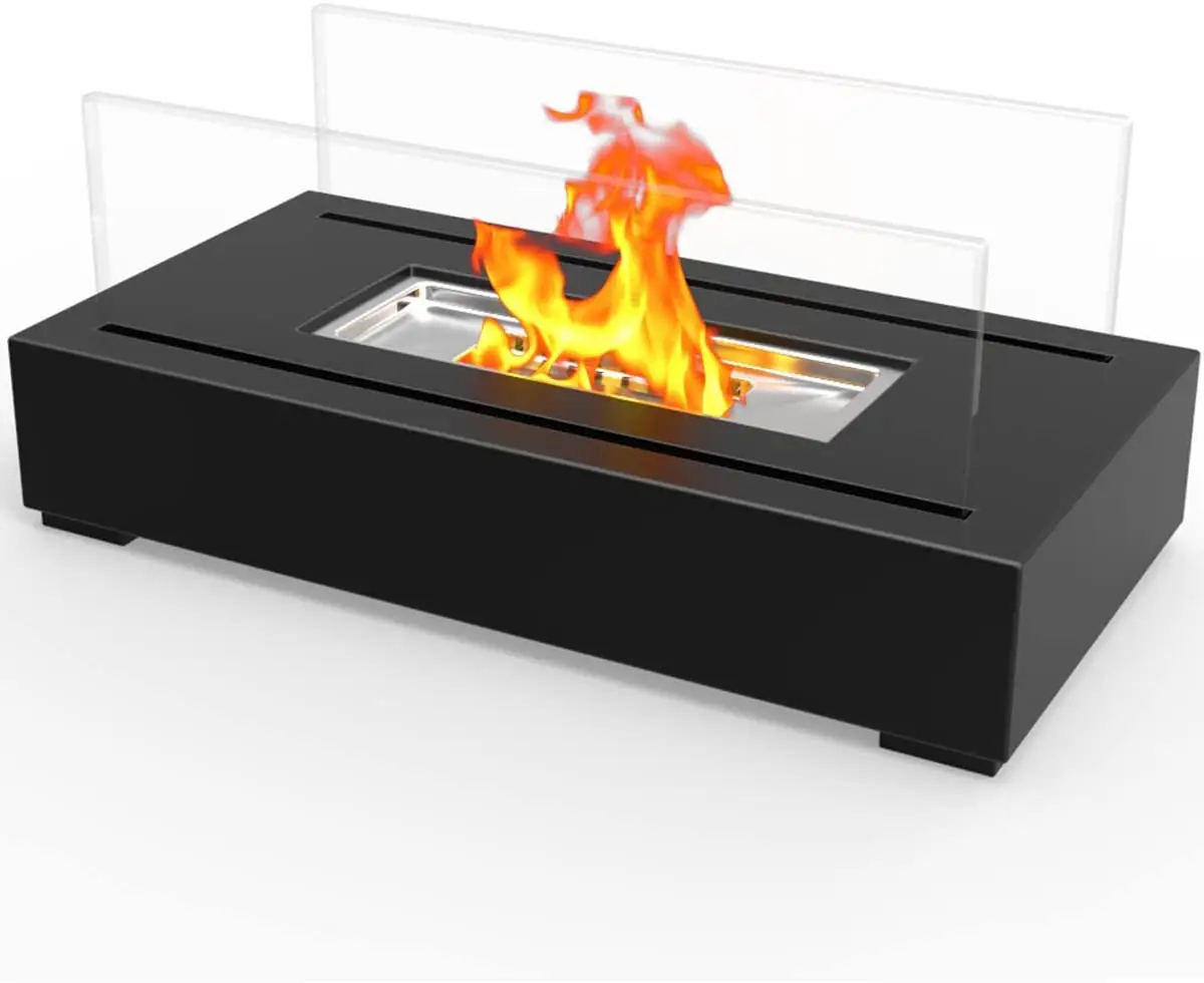 Inno living TT28 double sided glass bio ethanol fireplace table