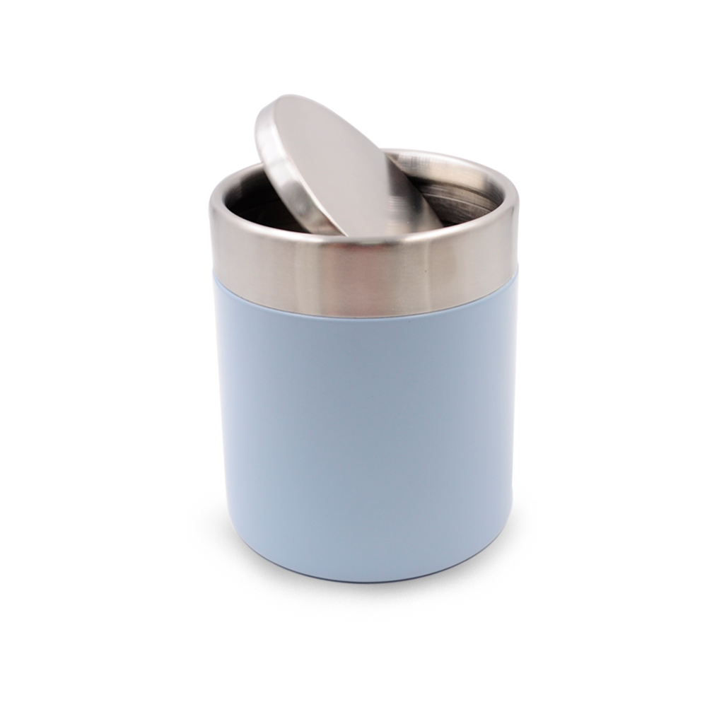 Fashionable Multicolor Metal Mini Desktop Trash Can Table Dustbin Waste Bin With Swing Lid Garbage Can For Home Office Kitchen