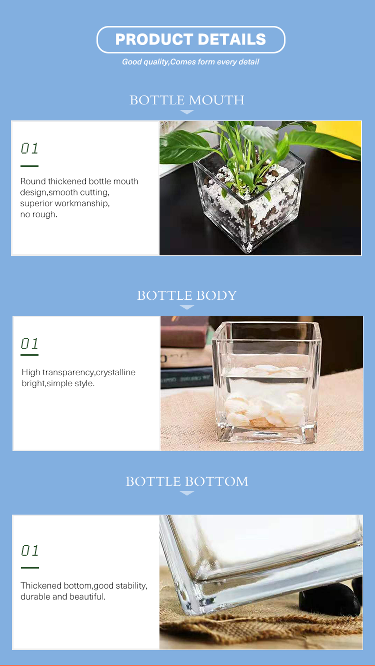 Factory Produced Wholesale Clear Glass Flower Vase