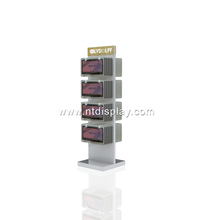 Factory direct sale slide floor tiles display racks metal license plate display rack stand for showroom and stores