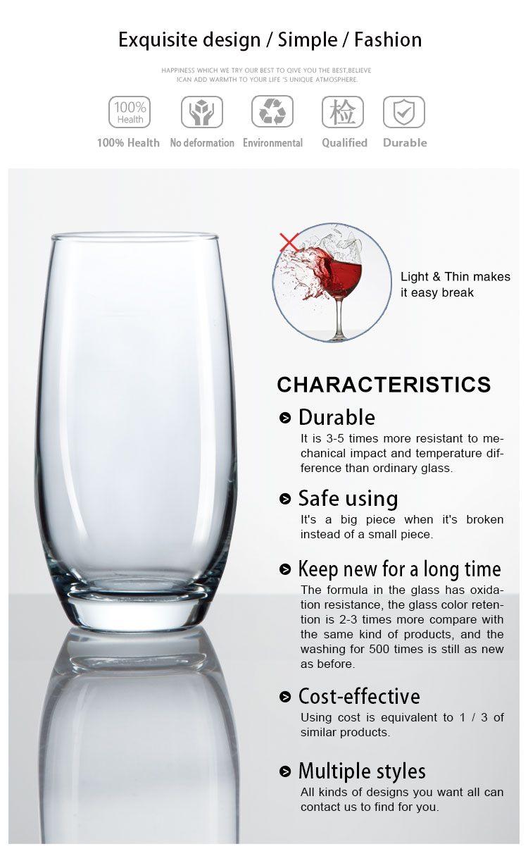 Small MOQ Tumbler Glassware Crystal Clear Frozen Drink Glass Cups