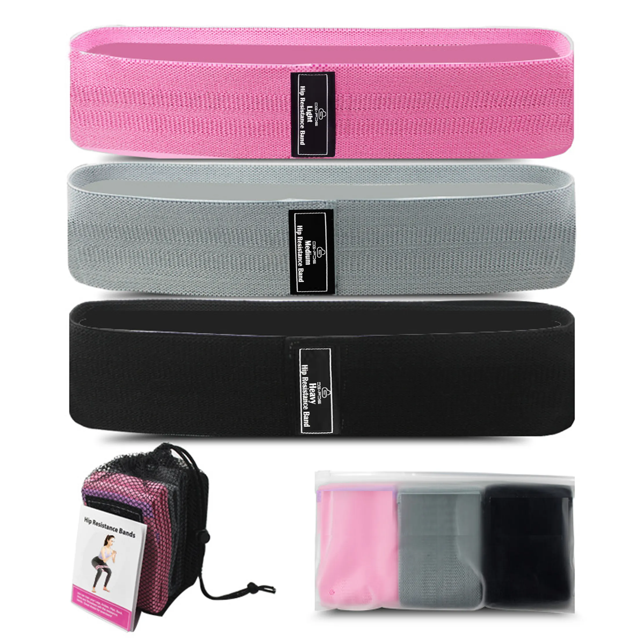 High Quality Exercise Cheap Elastic Rubber Sports Yoga Loop Fabric Resistance Bands