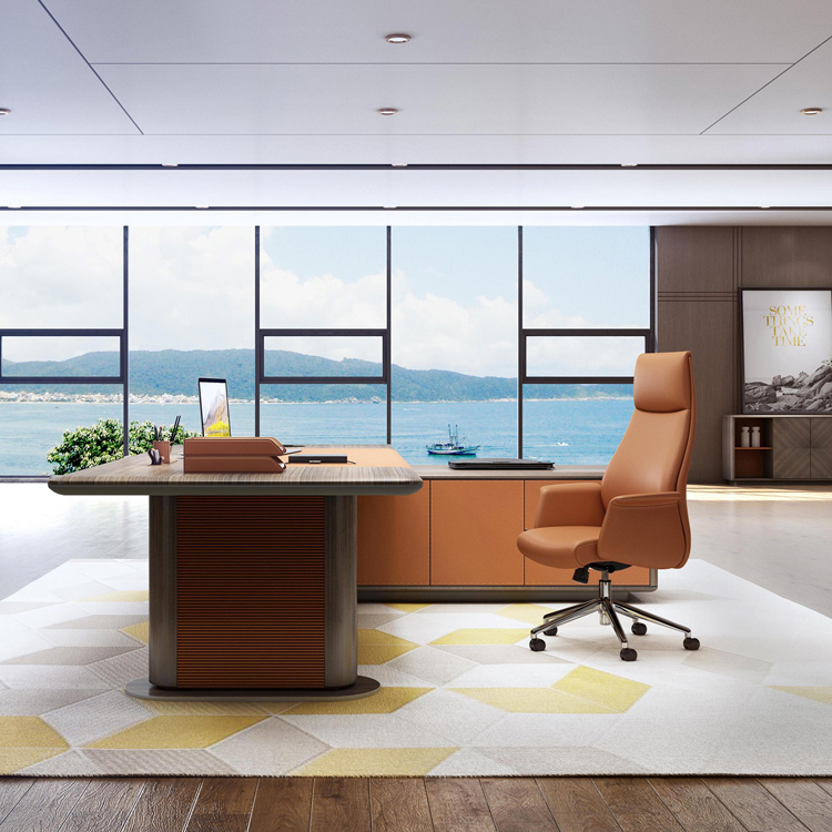 Gokeng Factory Supplier  wood veneer laminate office furniture manager wood desk computer desk