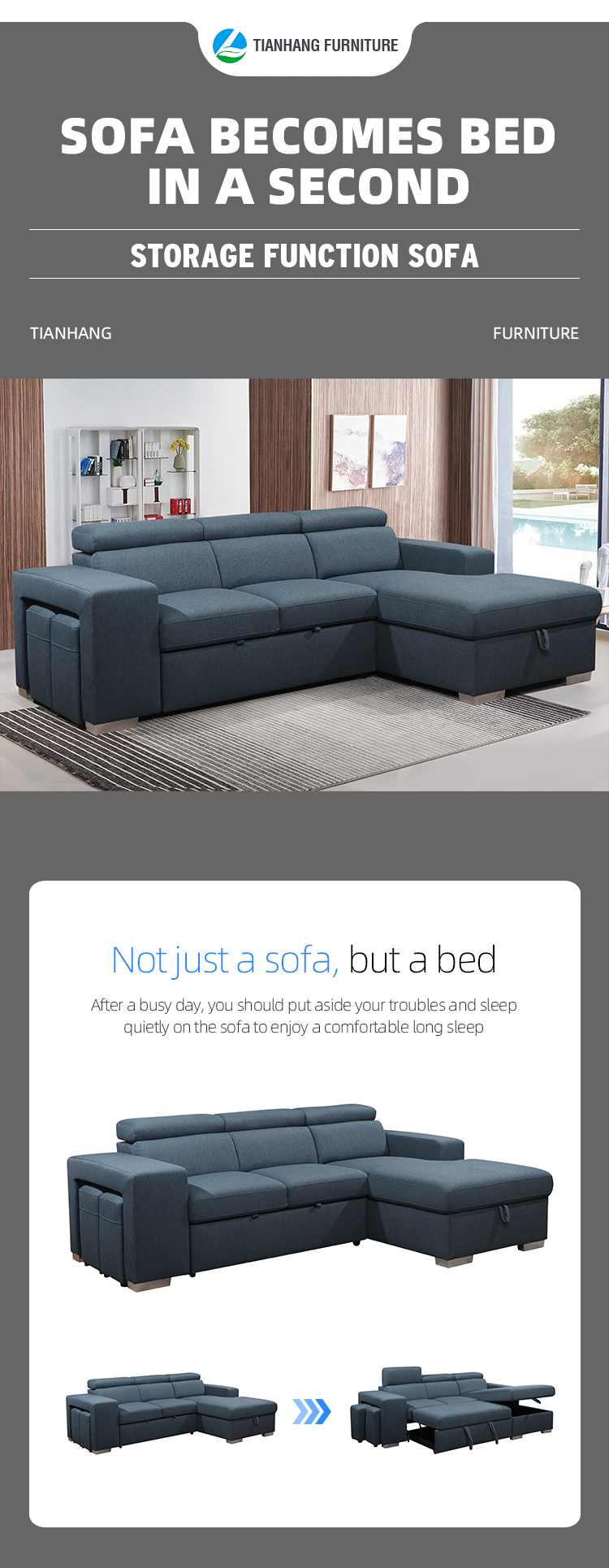 Hot Best selling sofa Living room sofa set Furniture fabric corner sofa bed with storage