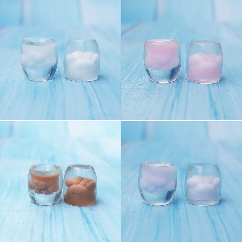 Key Chain Pendant Decoration Simulated Cute Cat Paw Coffee Cup Cabochons Resin Craft Embellishments For Phone Decoration