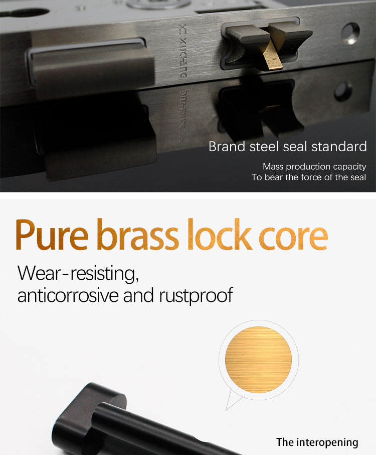 Factory Wholesale Mortise Door Lever  Black Handle On Plate