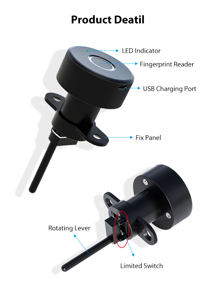 Tuya APP Small Smart Fingerprint Cabinet Lock for Liquor Drawer Funiture