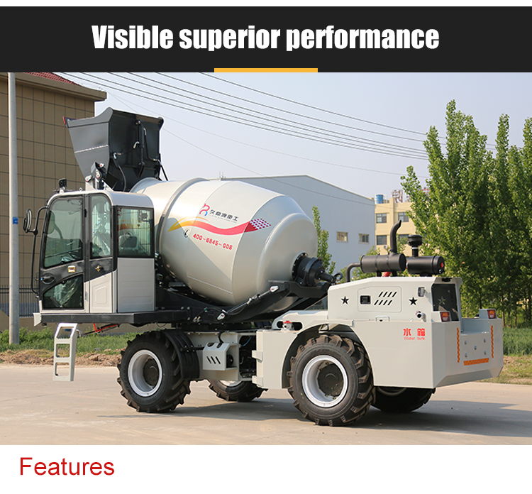 2.5m3 self loading concrete mixer truck