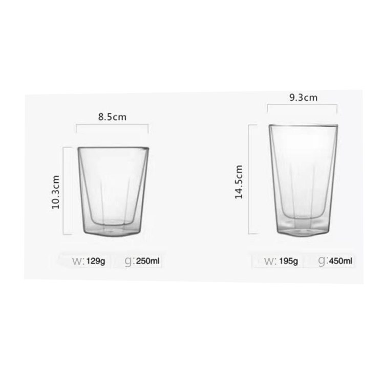 Double Wall Wine Glass Cup Milk Tea Cup Handmade High Borosilicate