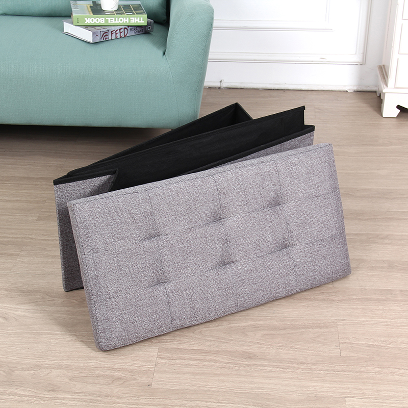 pouf ottoman 76*38*38 linen fabric foldable stool many colors available