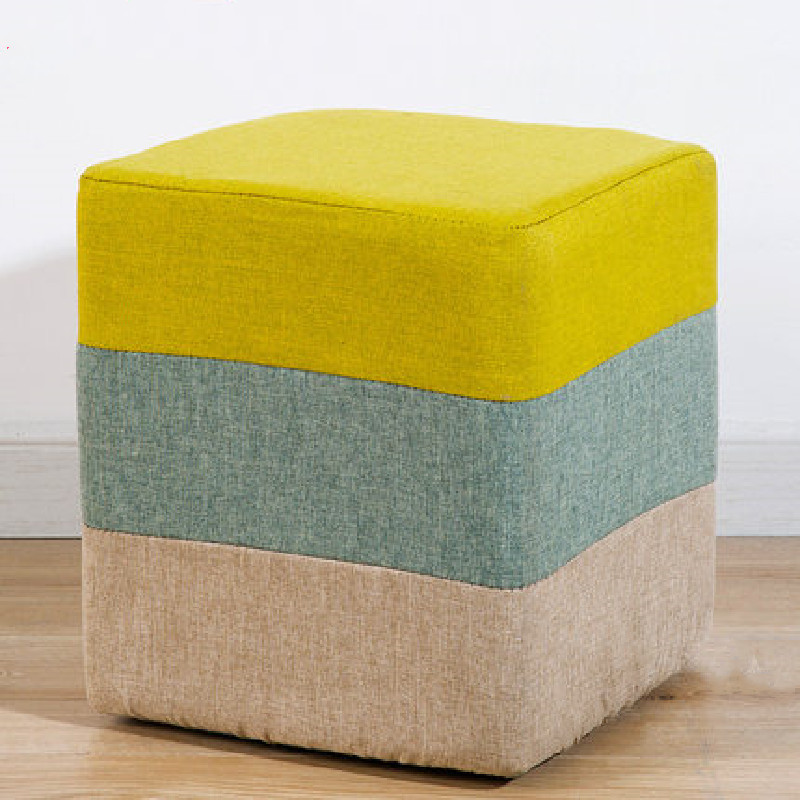 Modern Soft Ottoman Foot Rest Stool Square / Round Sofa Stool Modern Furniture with Washable Cover