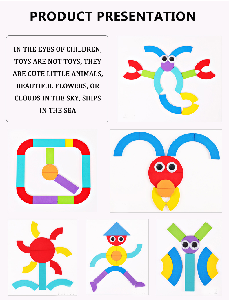 Hot Selling Multifunctional Wooden Jigsaw Puzzles New Design Kids Self Assemble Imagination Development Educational Toys