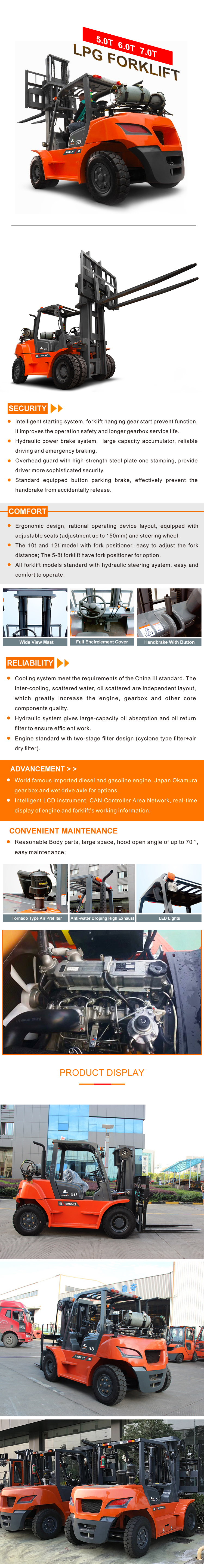 Sinolift CPYD-PSI series 5.0-7.0Ton LPG forklift weliftrich