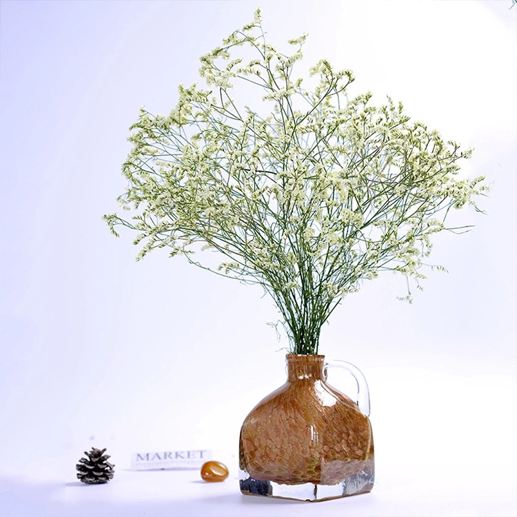 Mini small color european style hand made art  decoration thick bottom flower glass vase package