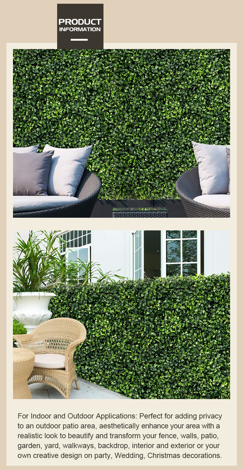 Garden Outdoor Decor 40x60cm 12Pcs green wall artificial boxwood hedge panels