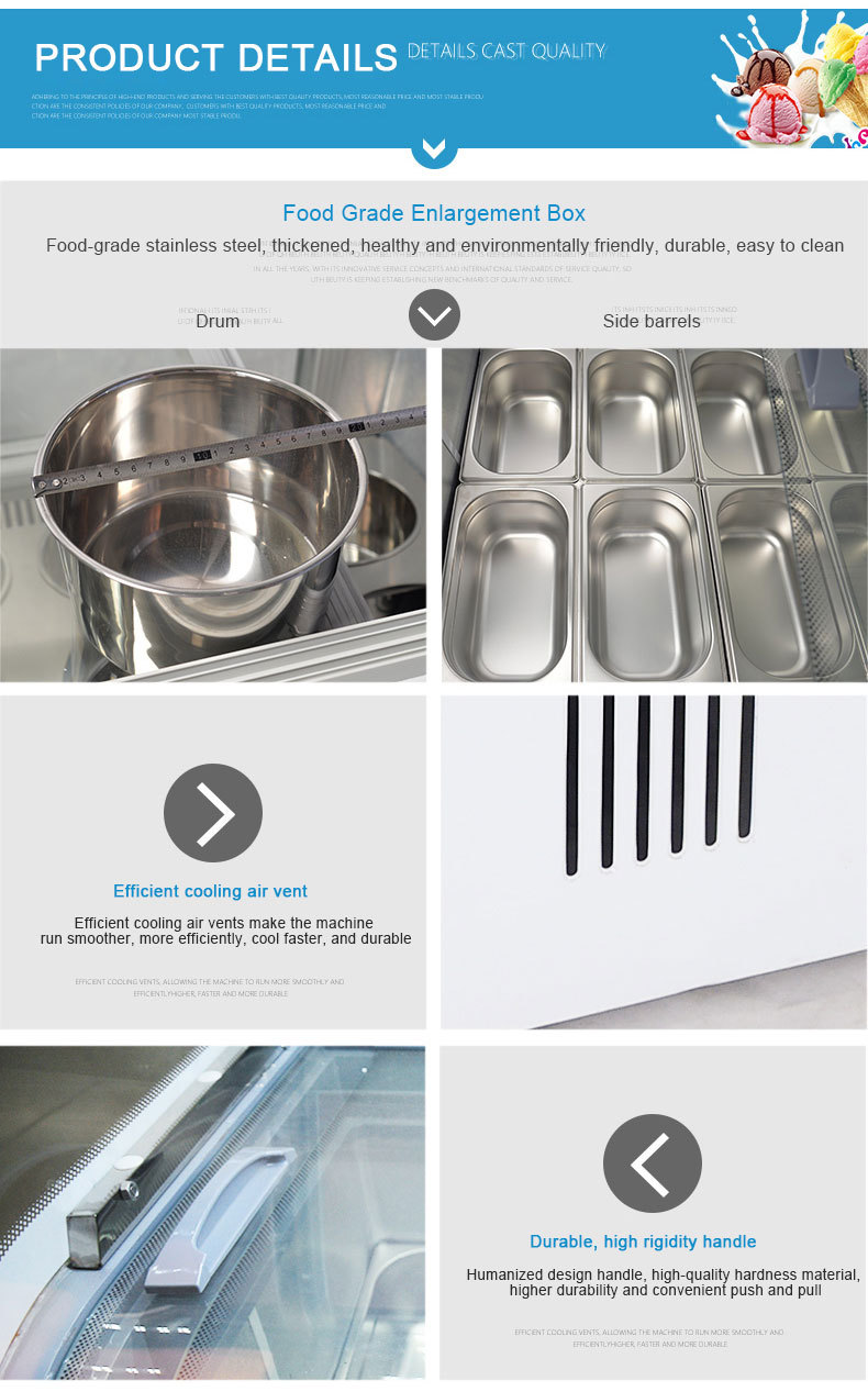 Ice cream freezer display cabinet cooler