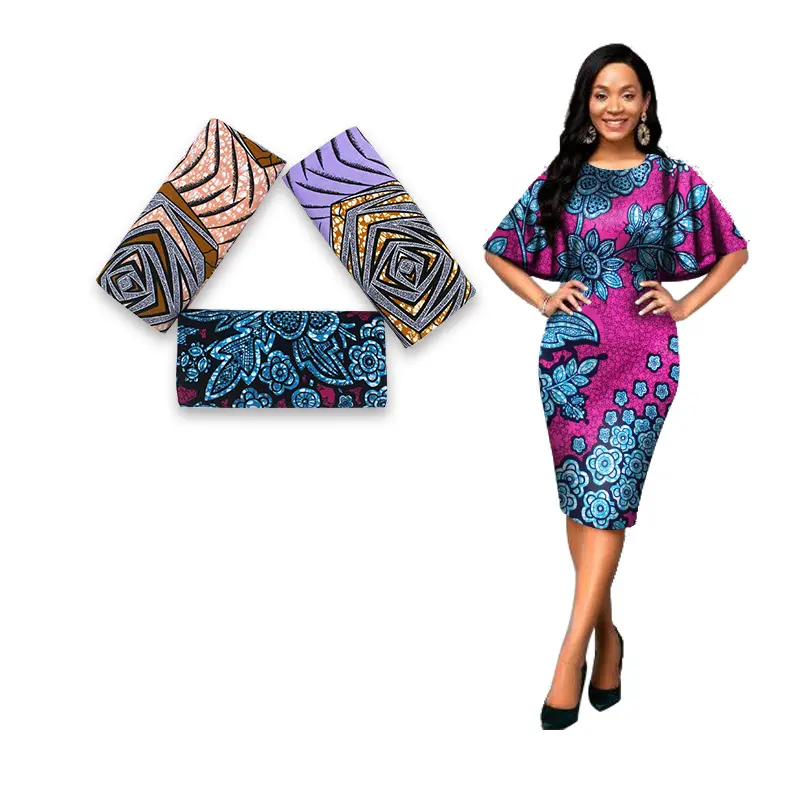 Wholesale African fabrics textiles 100% cotton wax prints fabric W180611