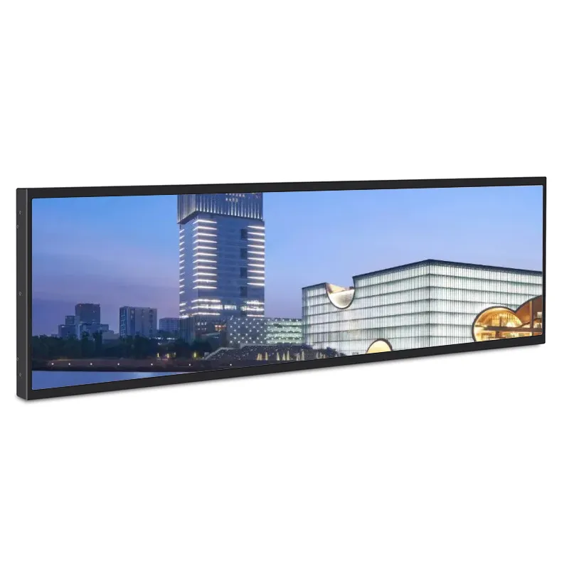 Wall Stretched Screen Advertising Ads Player 28.5 Inch Long Led Display Panel High Resolution Ultra Wide Bar Lcd Monitors