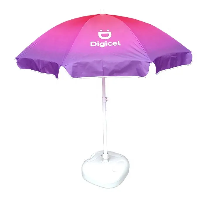 High Quality Customized Logo Printed Advertising Polyester Outdoor Beach Umbrellas