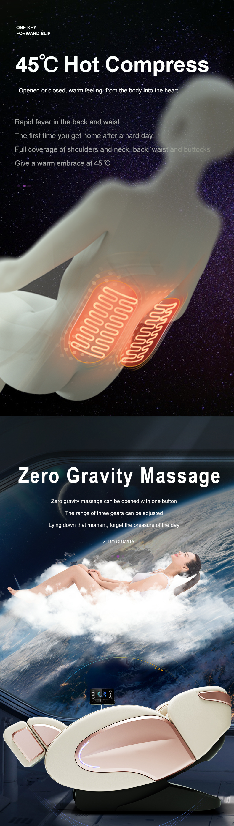 Jare E8 Wholesale Vibration Zero Gravity Electric Heating Back Manipulator  Roller Armchair Massage Chair