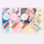 cute cartoon plastic stainless steel nib fountain pen set for student.