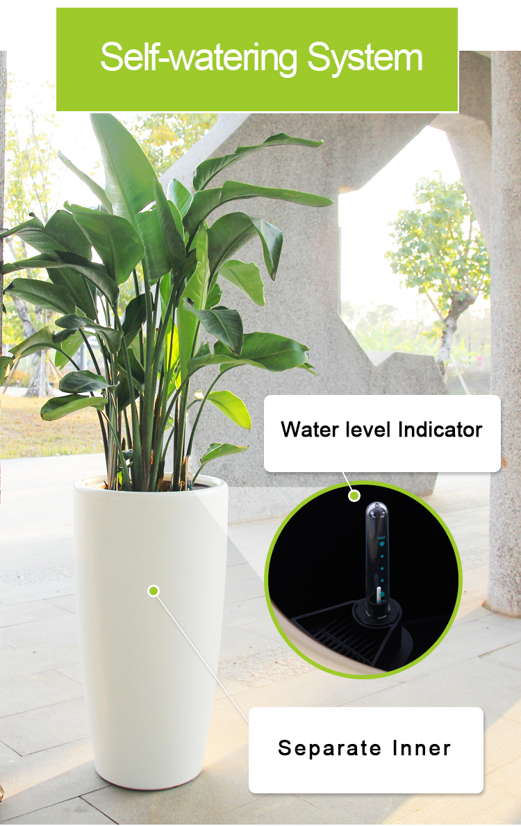 Manufacturers Wholesale Large Big Stand Square White Plastic Garden Outdoor Planters Flower Plant Pots