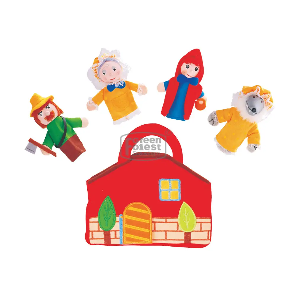 Story of Red Riding Hood and story Bagged Finger Puppets Story Telling Play Set