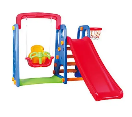 Professional High Quality Indoor Kids 3 in 1 Plastic Slide and Swing Toys for Garden