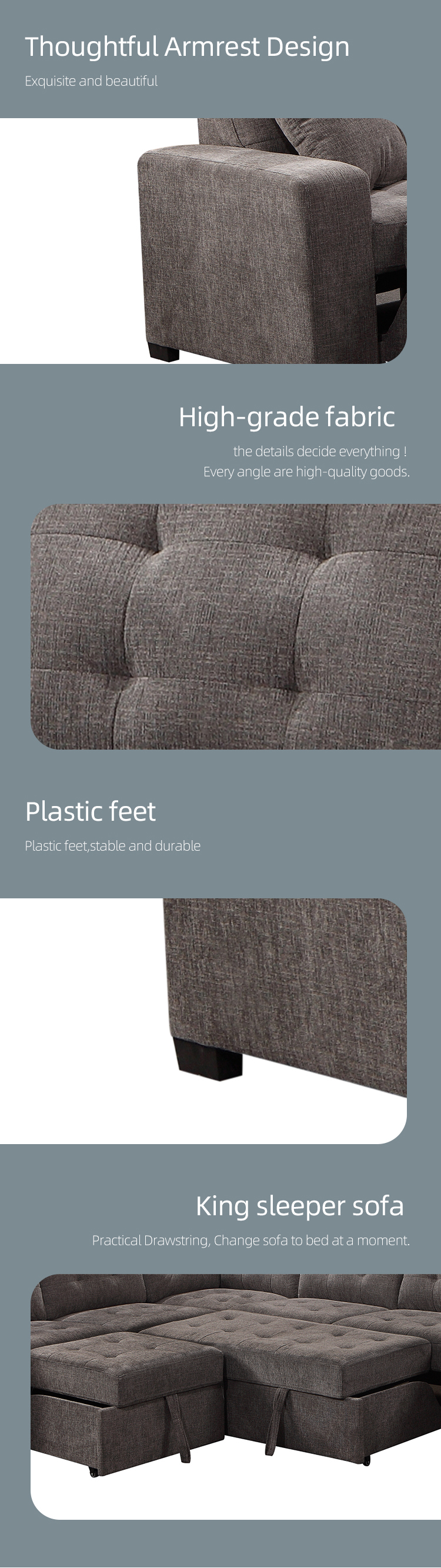 Wholesale factory new L shaped Modern simple furniture set Design large sofa sectional combination sofa for living room
